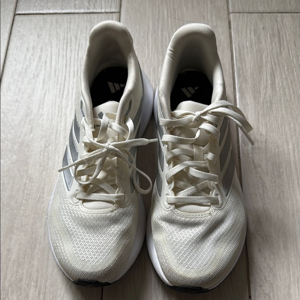 Adidas Cream and Gray Athletic Sneakers